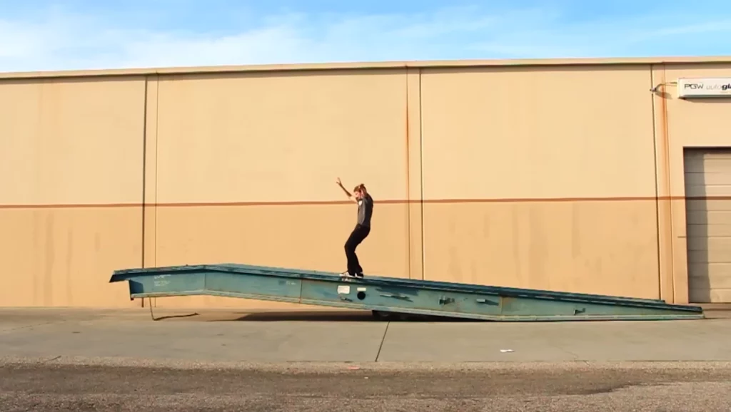 a person doing skateboard tricks