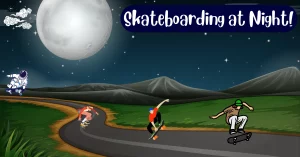 skateboarding at night