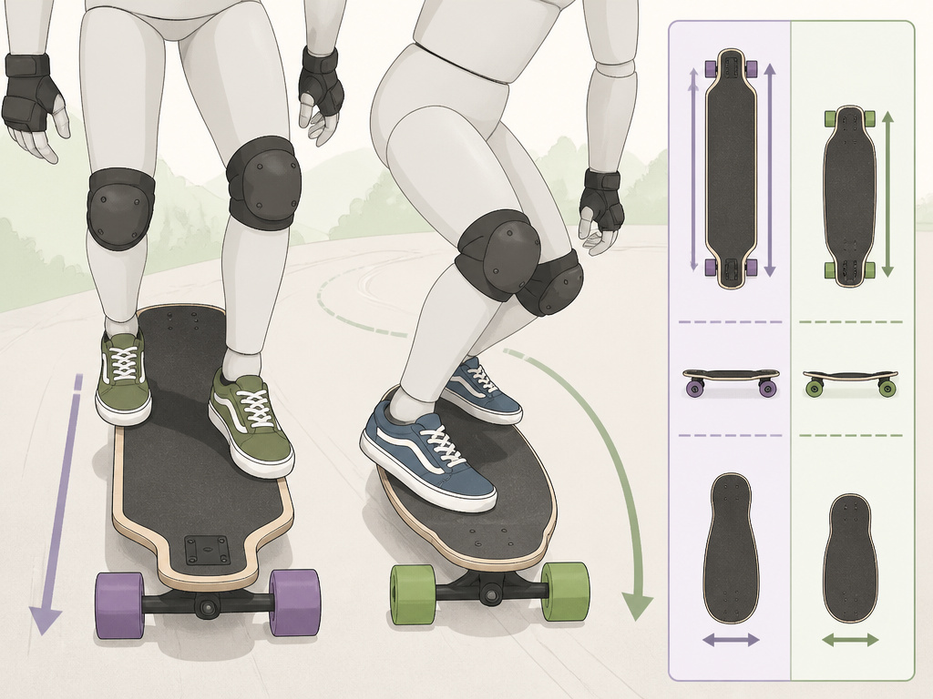 How different longboard disciplines like downhill and slalom influence deck size choice