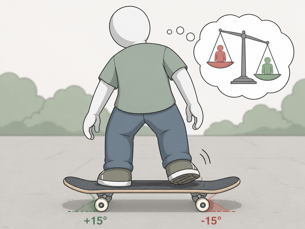 Skateboarder testing duck stance to decide between goofy or regular foot placement