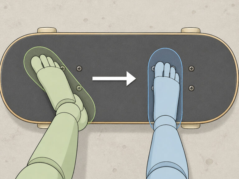How to Place Your Feet When Pushing a Skateboard