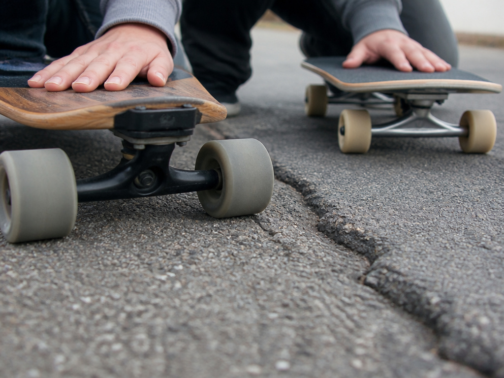Longboard vs skateboard wheel size and speed comparison for beginners.